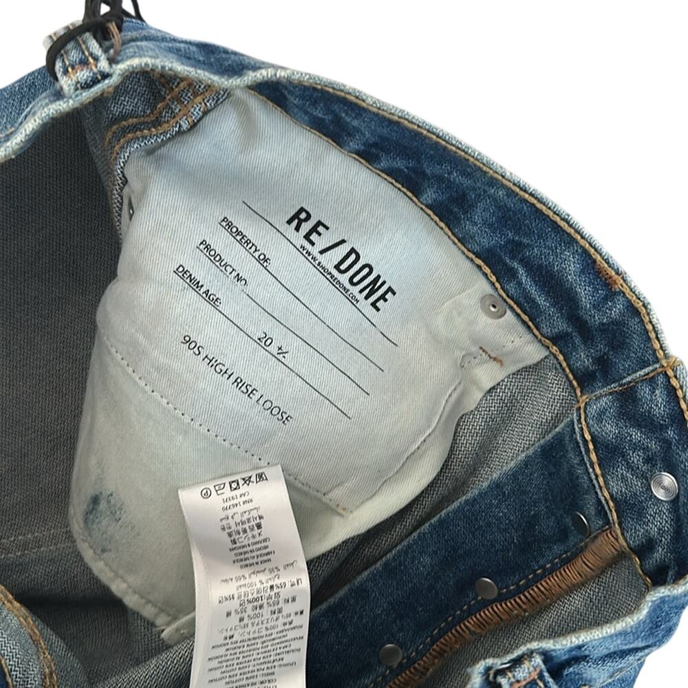 Re/Done 90s Jeans Womens Size 31 Blue Denim High-Rise Straight Leg Loose Zip Fly - Picture 7 of 9